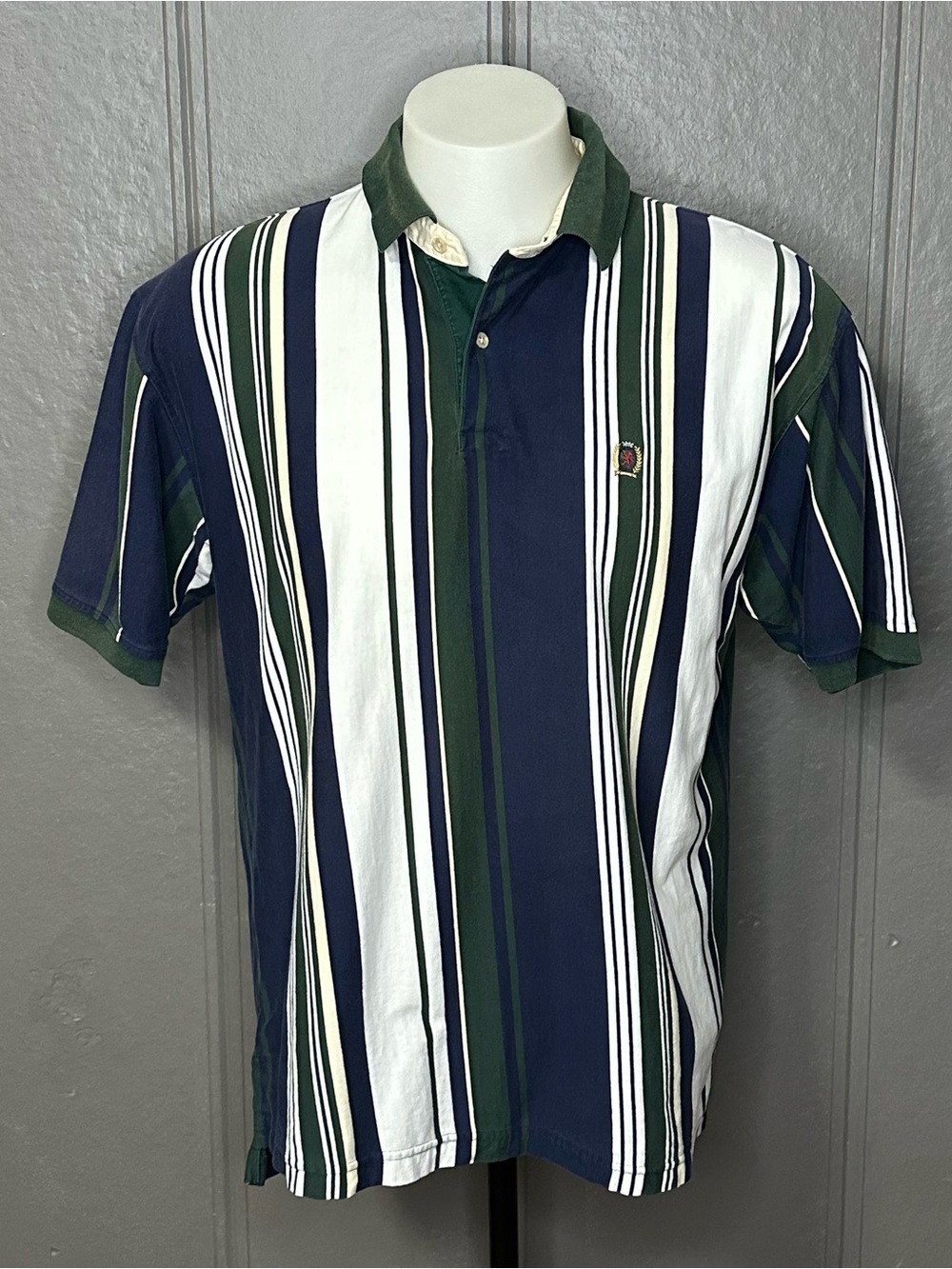Tommy Hilfiger Vertical Striped Polo 90s Vintage